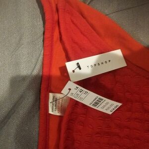 NWT Topshop Red Swimsuit bottoms Size 10